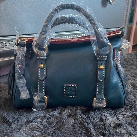 Dooney & Bourke Blue Leather Satchel - Picture 2 of 5
